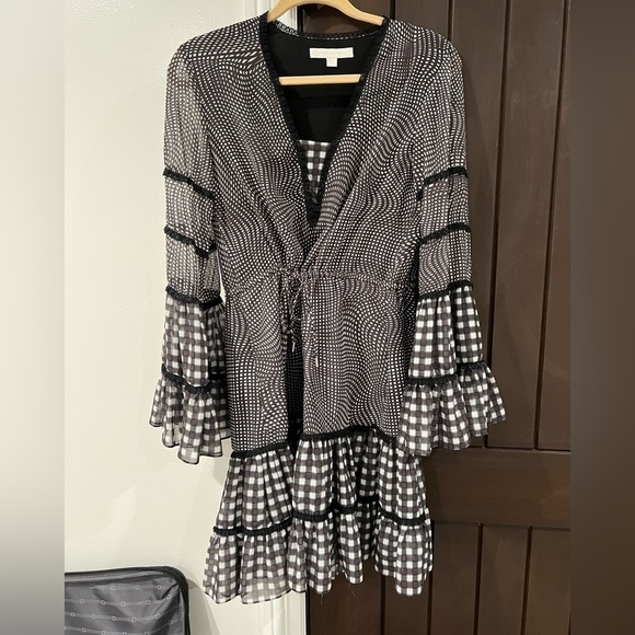 JONATHAN Simkhai feminine sheer bell sleeve lace trim Dress size small - Picture 2 of 13